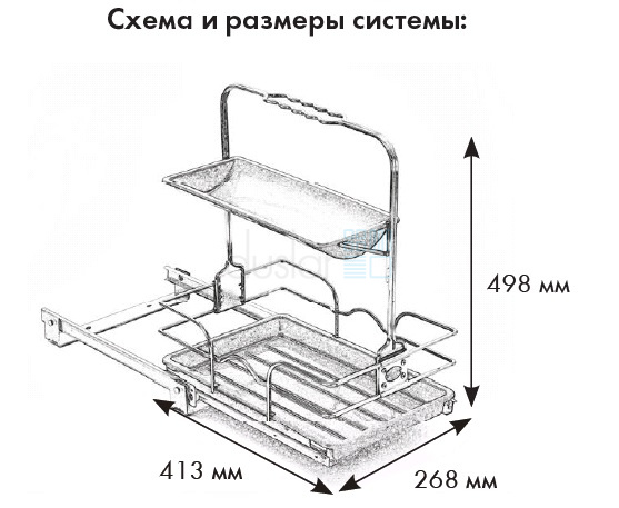 Габариты выдвижной корзины Caddy.jpg